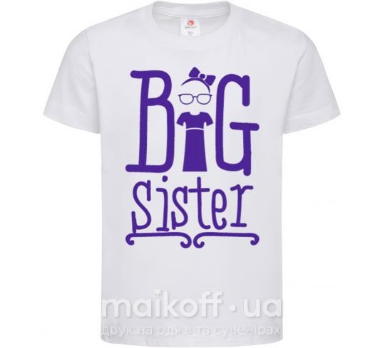 Дитяча футболка Big sister с сестричкой Білий фото