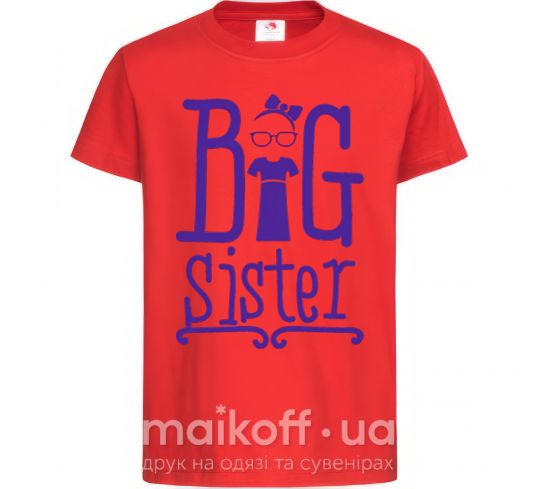 Детская футболка Big sister с сестричкой Красный фото