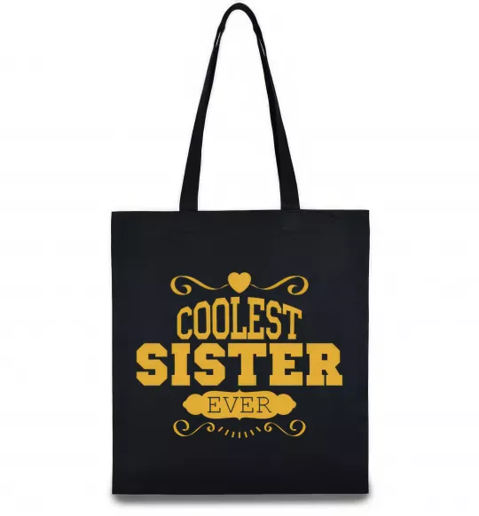 Эко-сумка Coolest sister ever Черный фото