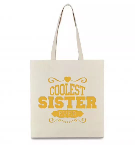 Эко-сумка Coolest sister ever Бежевый фото