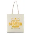 Эко-сумка Coolest sister ever Бежевый фото