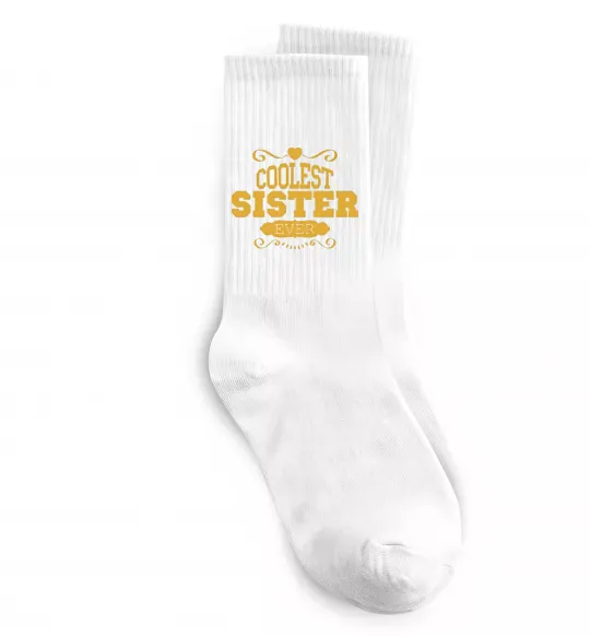 Носки Coolest sister ever Белый фото