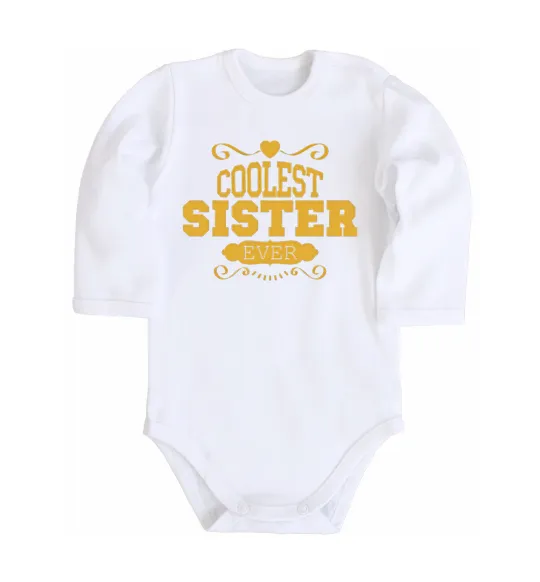 Детский боди Coolest sister ever Белый фото