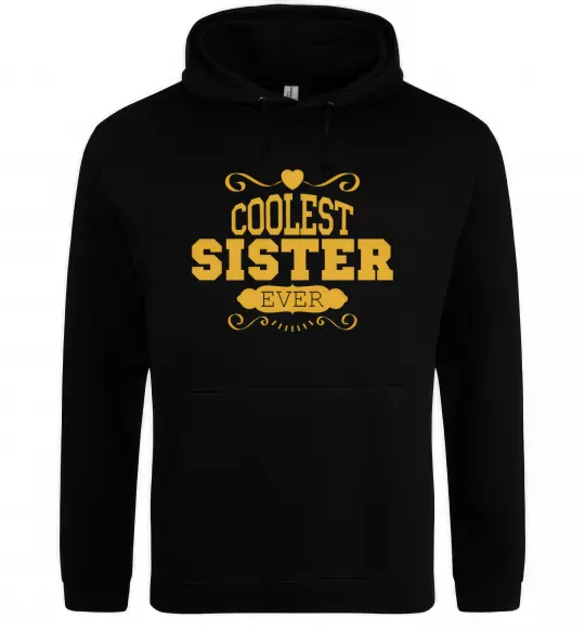 Женская толстовка (худи) Coolest sister ever Черный фото