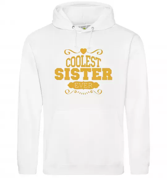 Женская толстовка (худи) Coolest sister ever Белый фото