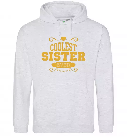 Женская толстовка (худи) Coolest sister ever Серый меланж фото