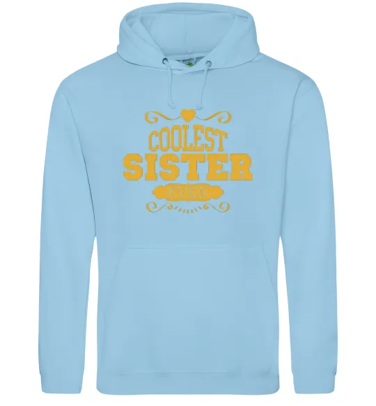 Жіноча толстовка (худі) Coolest sister ever Блакитний фото