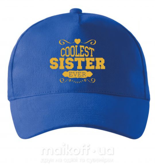 Кепка Coolest sister ever Яскраво-синій фото