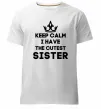 Чоловіча преміум футболка Keep calm i have the cutest sister Білий фото