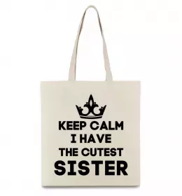 Эко-сумка Keep calm and love cats Бежевый фото