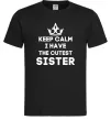 Чоловіча футболка Keep calm i have the cutest sister Чорний фото