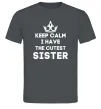 Чоловіча футболка Keep calm i have the cutest sister Графіт фото