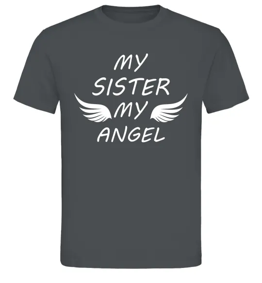 Чоловіча футболка My sister my angel Графіт фото
