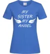Жіноча футболка My sister my angel Яскраво-синій фото