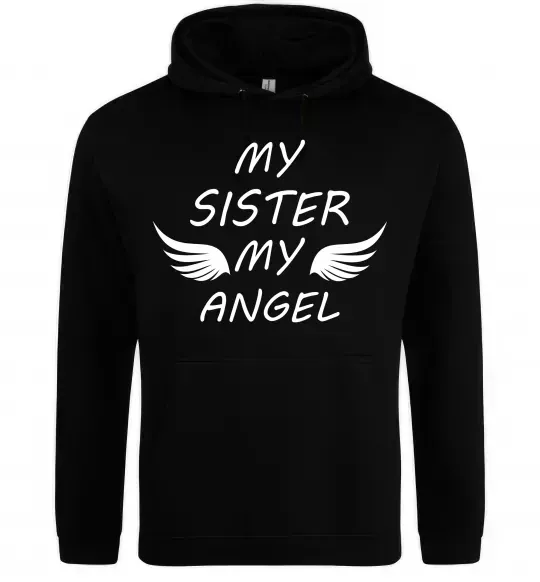 Женская толстовка (худи) My sister my angel Черный фото