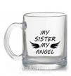 Чашка стеклянная My sister my angel Прозрачный фото