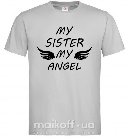 Мужская футболка My sister my angel Серый фото
