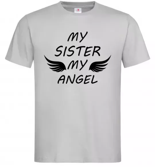 Чоловіча футболка My sister my angel Сірий фото