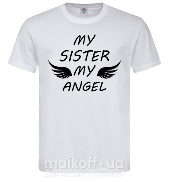 Мужская футболка My sister my angel Белый фото