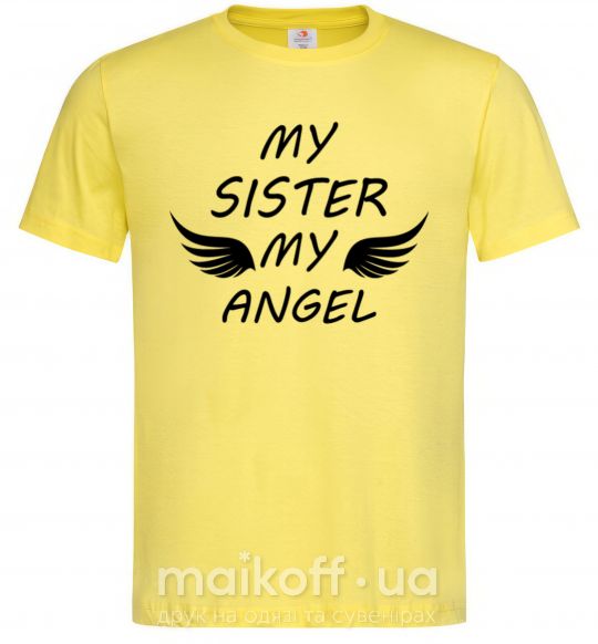 Мужская футболка My sister my angel Лимонный фото