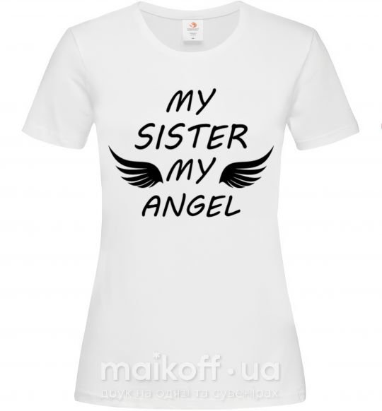 Женская футболка My sister my angel Белый фото