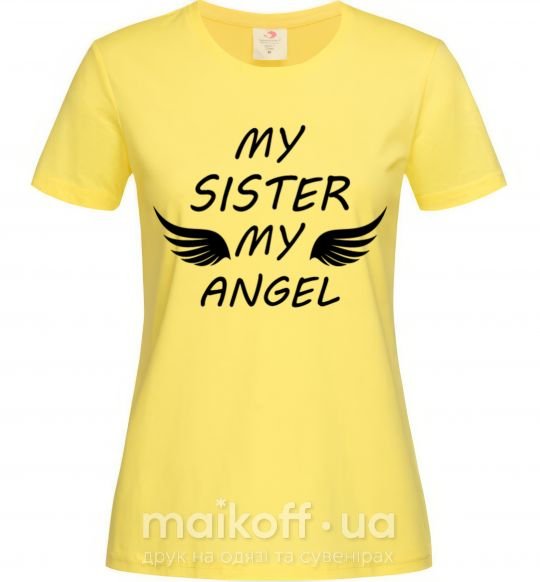 Жіноча футболка My sister my angel Лимонний фото