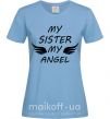 Жіноча футболка My sister my angel Блакитний фото