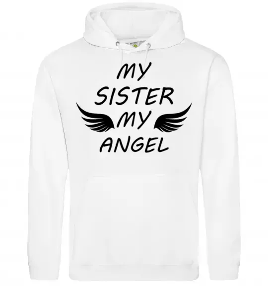 Женская толстовка (худи) My sister my angel Белый фото