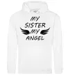 Женская толстовка (худи) My sister my angel Белый фото