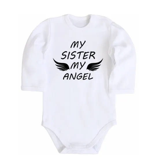 Дитячий бодік My sister my angel Білий фото