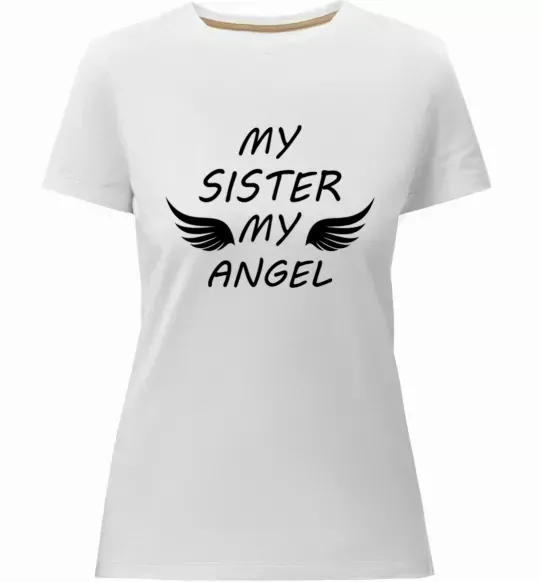 Жіноча преміум футболка My sister my angel Білий фото