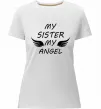 Жіноча преміум футболка My sister my angel Білий фото