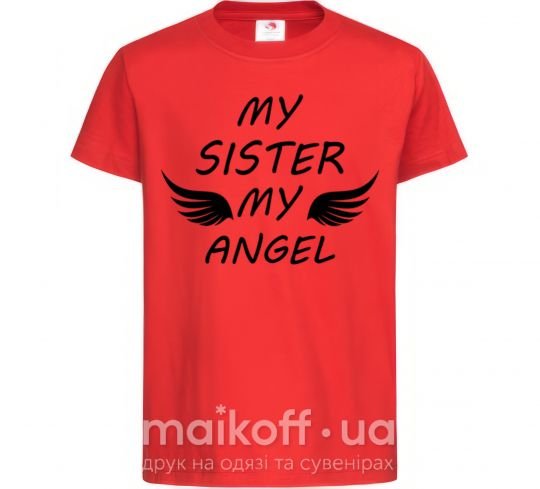 Дитяча футболка My sister my angel Червоний фото