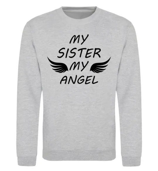 Свитшот My sister my angel Серый меланж фото