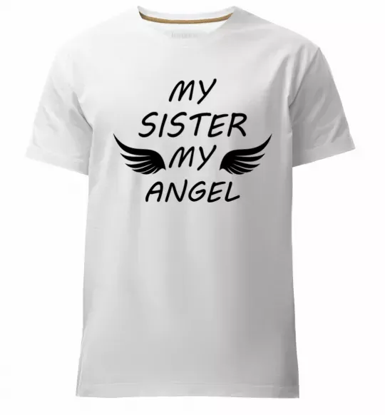 Чоловіча преміум футболка My sister my angel Білий фото
