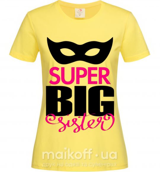 Жіноча футболка Super big sister Лимонний фото