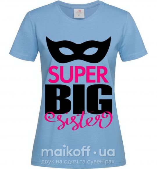 Жіноча футболка Super big sister Блакитний фото