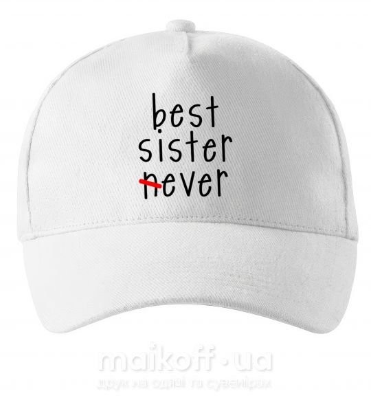 Кепка Best sister never-ever Білий фото