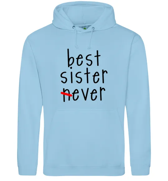 Жіноча толстовка (худі) Best sister never-ever Блакитний фото
