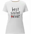Женская премиум футболка Best sister never-ever Белый Женская премиум футболка Best sister never-ever Белый фото
