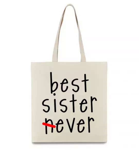 Эко-сумка Best sister never-ever Бежевый фото