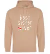 Женская толстовка (худи) Best sister never-ever Песочный фото