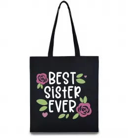 Еко-сумка Best sister ever Чорний фото