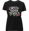 Жіноча преміум футболка Best sister ever Чорний фото