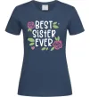 Женская футболка Best sister ever Темно-синий Женская футболка Best sister ever Темно-синий фото