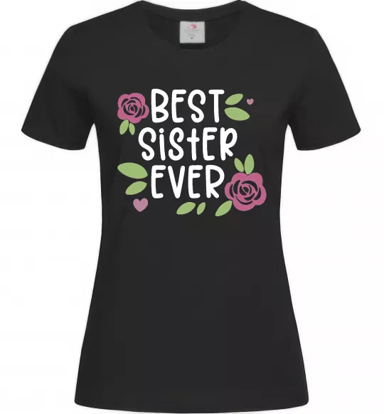 Женская футболка Best sister ever Черный фото