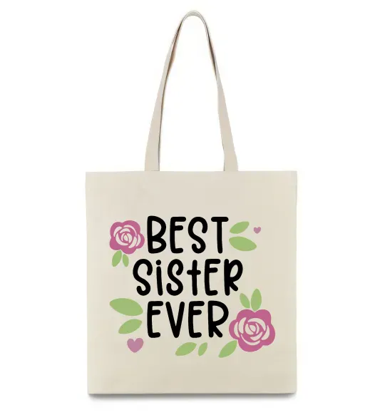 Эко-сумка Best sister ever Бежевый фото