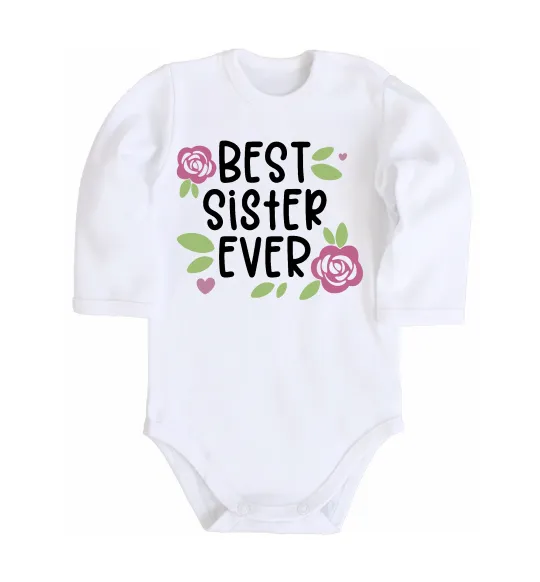 Детский боди Best sister ever Белый фото