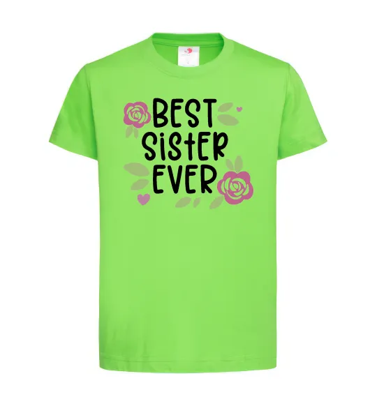 Детская футболка Best sister ever Лаймовый фото