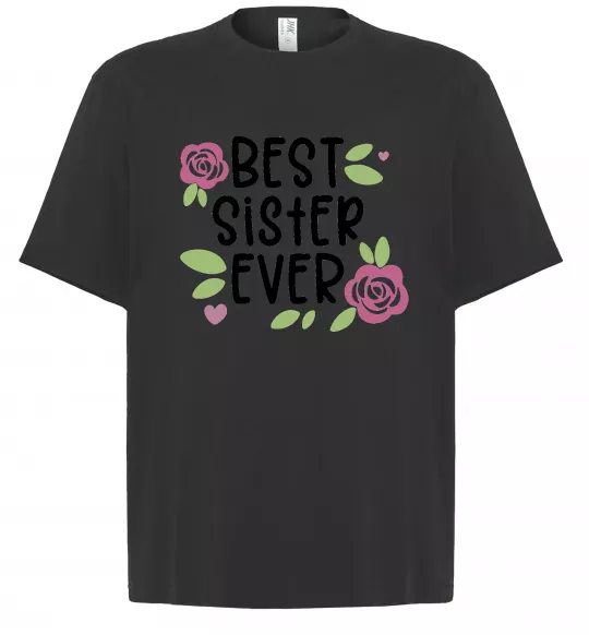 Футболка Оверсайз Best sister ever Чорний фото